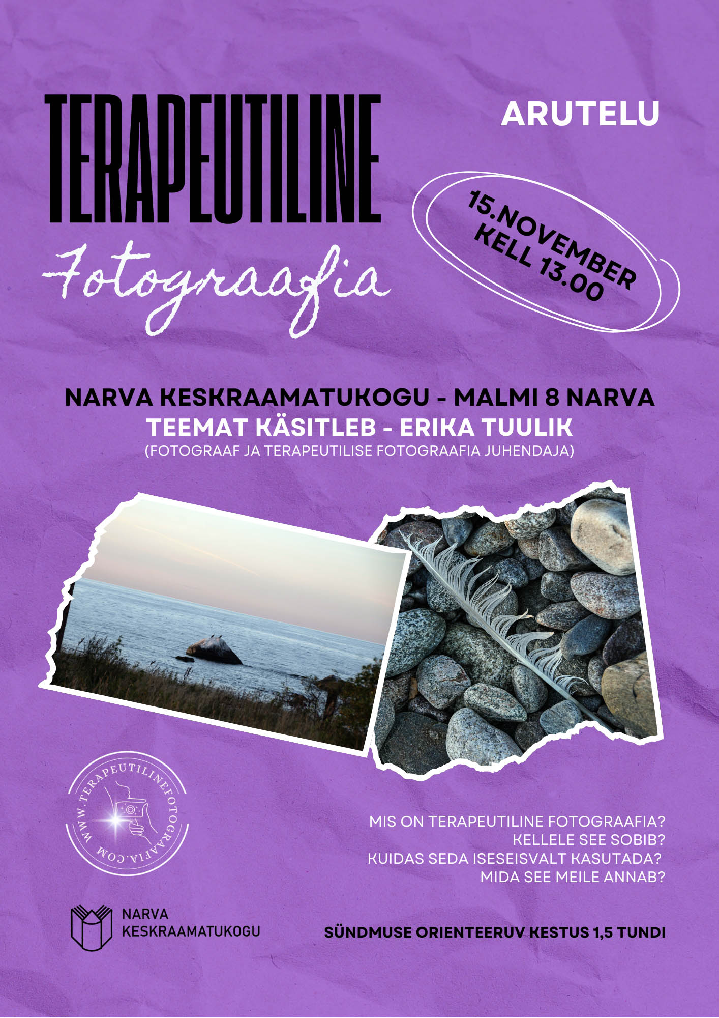 15.NOVEMBER kell 13.00 TP KLUBI Vol.1 Narva Keskraamatukogu